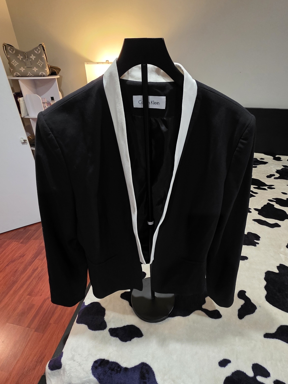 Calvin Klein Black Blazer with White Trim